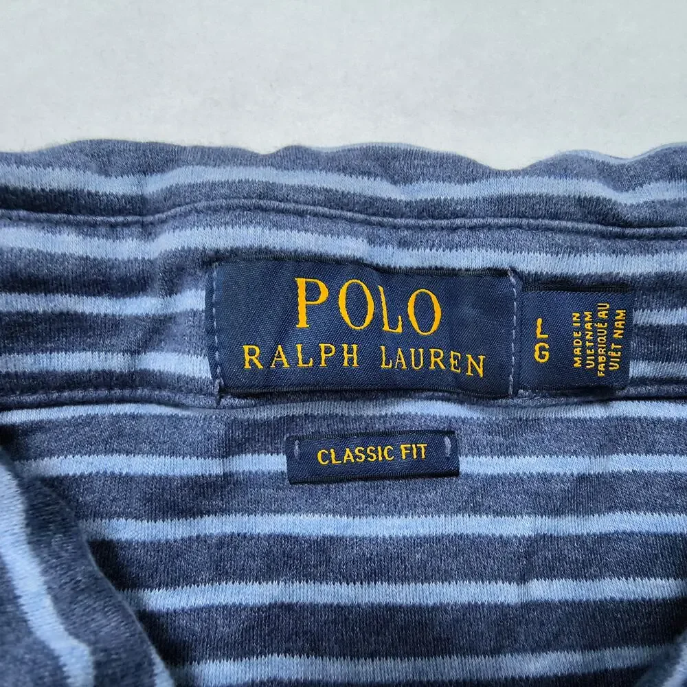 Polo Ralph Lauren Short Sleeve Collared Polo Shirt Mens Size Large L Navy Blue